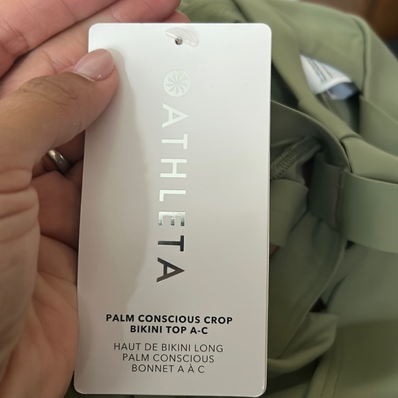 NWT Athleta Green Palm Conscious Crop Bikini Top - Picture 5 of 9